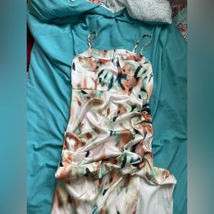 Multicolor Satin Dress